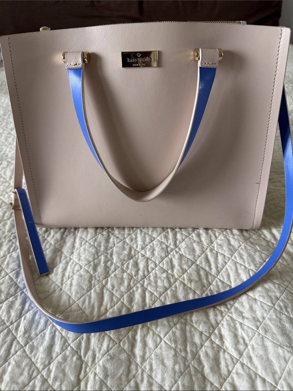 ♠️kate spade♠️ Two-Tone Pale Pink and Bright Blue Leather purse
